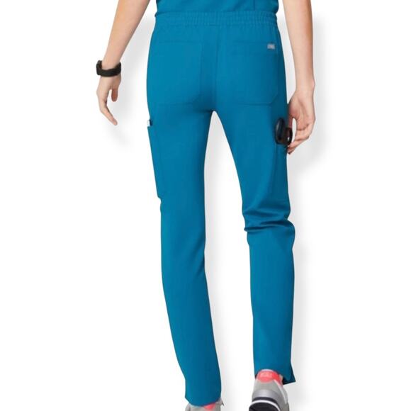 Figs women's teal 1652 Alps Blue Yola Skinny Straight Leg scrub pants SZ XXS - Picture 2 of 13